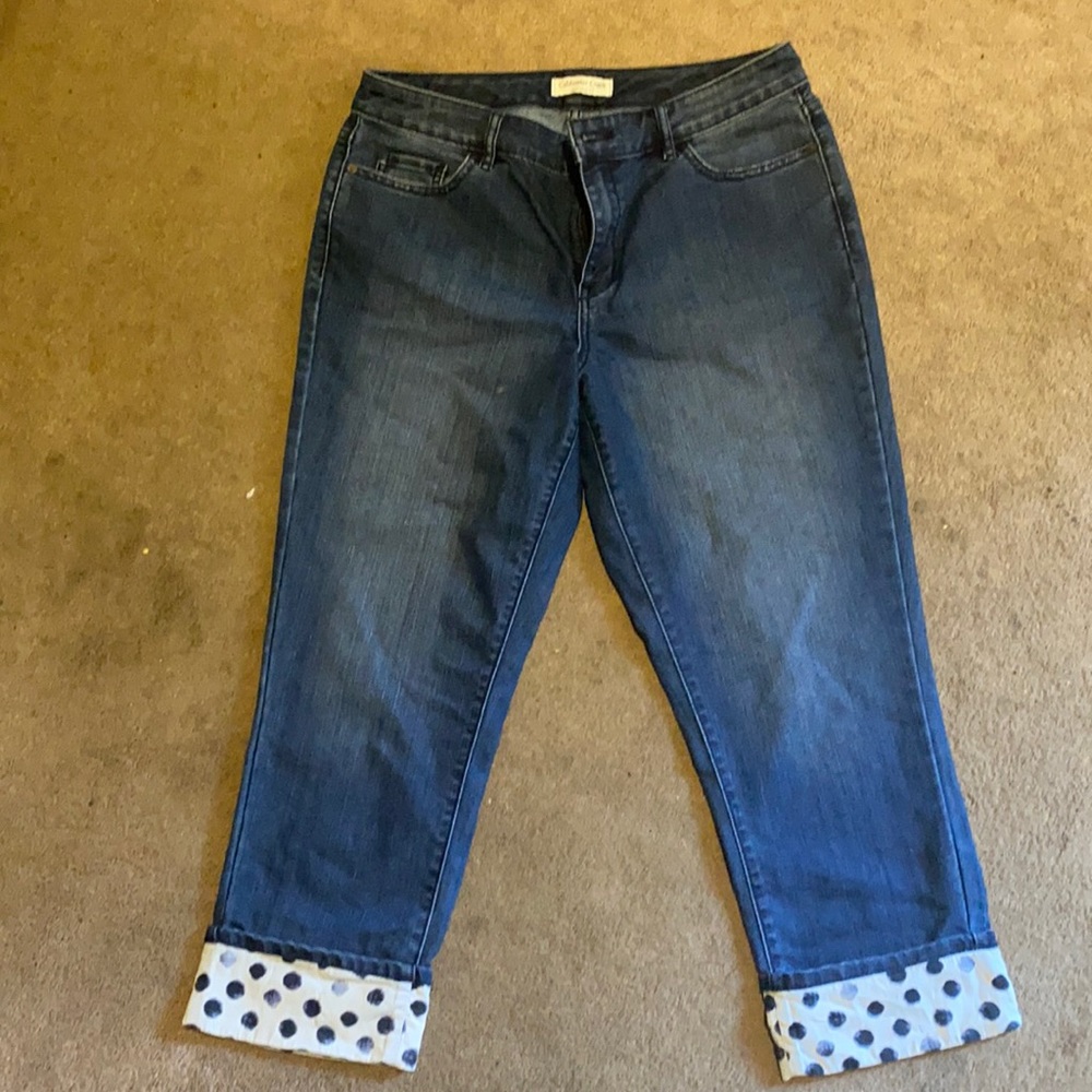 Coldwater Creek Size 10 Jeans w/polka dot cuff